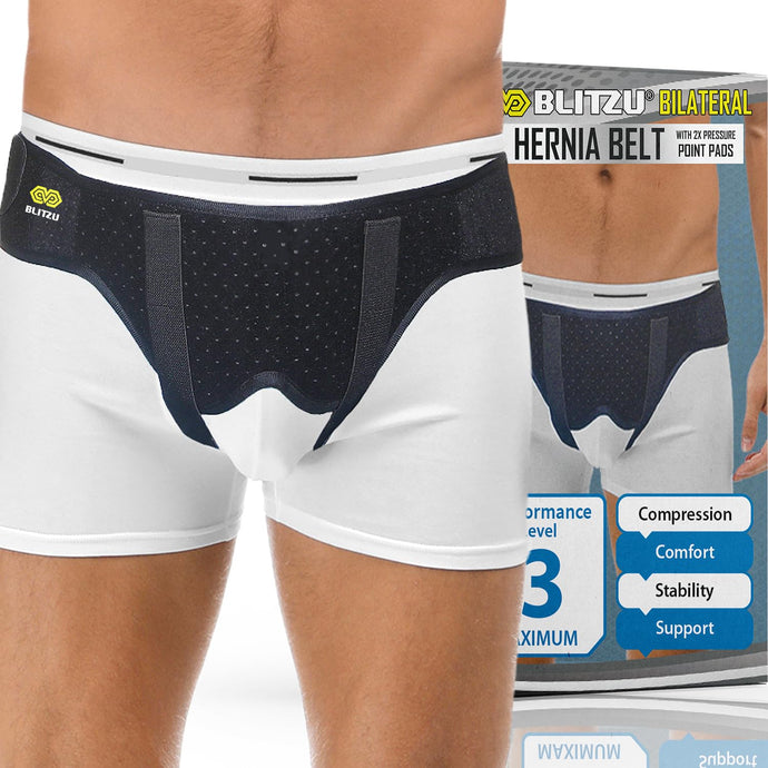 BLITZU Bilateral Inguinal and Femoral Hernia Belt for Men & Women